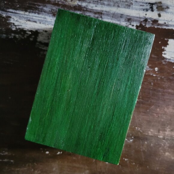 Aquarian Tarot Three Of Cups Wooden Storage Box With Green Finish - Picture 8 of 10